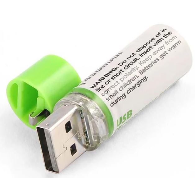 Επαναφορτιζόμενη Οικολογική Μπαταρία AA με USB